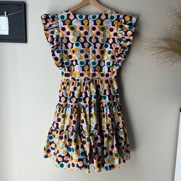 NEW LA DoubleJ Dress Flutter Cap Sleeve Honeybun Gumball Mini Dress Multi‎ Sz S - Picture 7 of 13